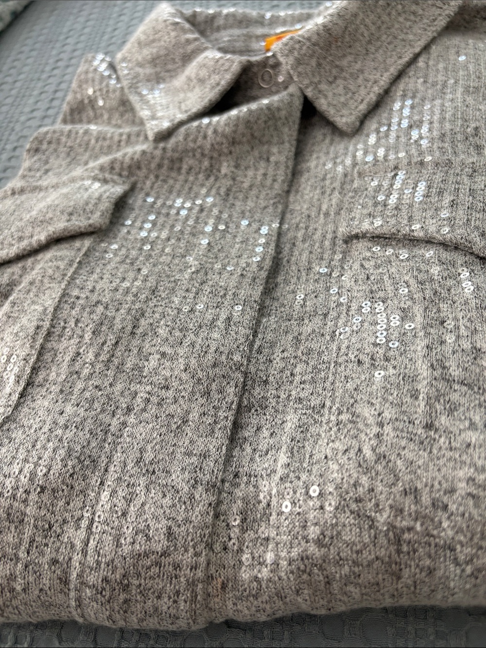 Ruby Rd. Gray Knit Button-Front Shirt Jacket - Picture 4 of 4